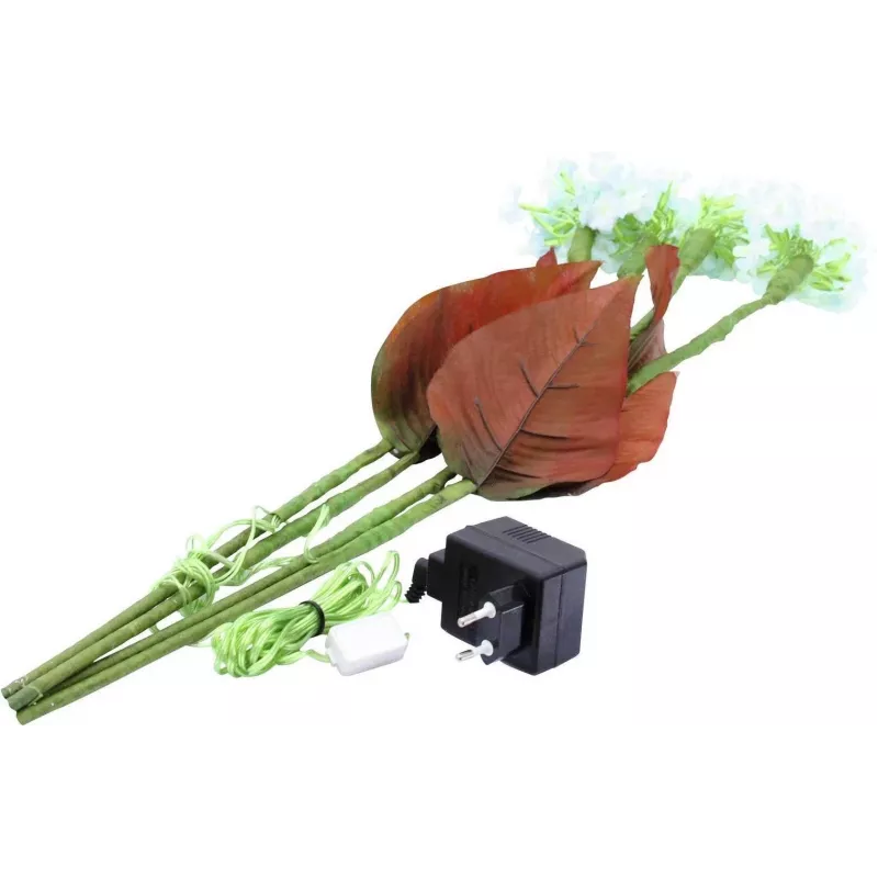 EUROPALMS dirbtinė hortenzija su 100 šiltai baltais LED, balti žiedai, 60 cm 83330300