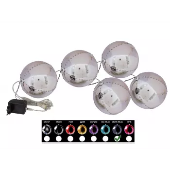 EUROPALMS LED sniego gniūžtės 8 cm, tamsiai mėlynos, 5 vienetų rinkinys 83501239