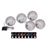 EUROPALMS LED sniego gniūžtės 8 cm, tamsiai mėlynos, 5 vienetų rinkinys 83501239