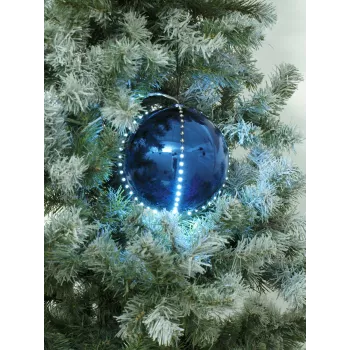 EUROPALMS LED sniego gniūžtės 8 cm, tamsiai mėlynos, 5 vienetų rinkinys 83501239