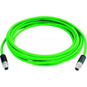 TELEGÄRTNER M12 X-coded Cat.6A pramoninis Ethernet komutacinis kabelis, 3 m, PUR, žalias