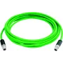 TELEGÄRTNER M12 X-coded Cat.6A pramoninis Ethernet komutacinis kabelis, 3 m, PUR, žalias