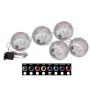EUROPALMS LED sniego kamuoliukai 8 cm, alyvinės spalvos, 5 vnt. rinkinys 83501240