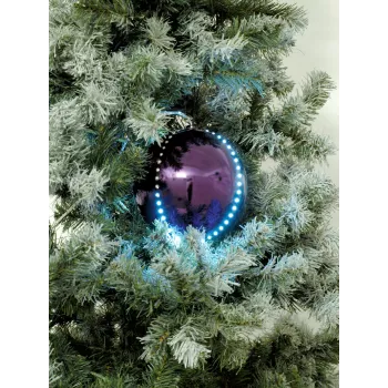 EUROPALMS LED sniego kamuoliukai 8 cm, alyvinės spalvos, 5 vnt. rinkinys 83501240