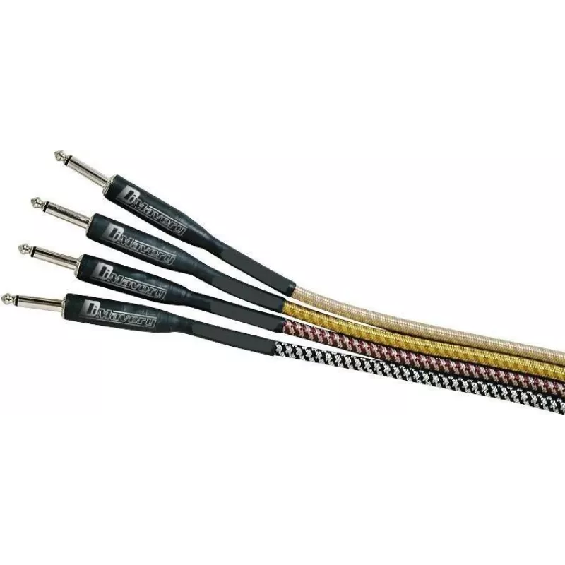 DIMAVERY instrumentinis kabelis 3 m, juodas/sidabrinis, nikeliuoti TS jack lizdai 26300051