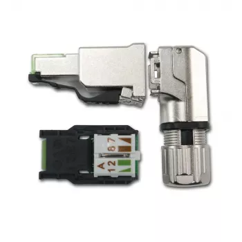 Telegärtner MFP8-4x90 Cat.6A lauke montuojamas RJ45 kištukas, T568A, ekranuotas, daugiakryptis J00026A4004