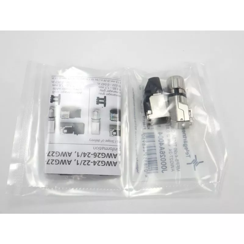 Telegärtner MFP8-4x90 Cat.6A lauke montuojamas RJ45 kištukas, T568A, ekranuotas, daugiakryptis J00026A4004