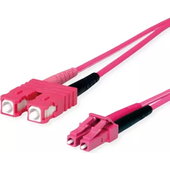 TELEGÄRTNER SC/LC dvigubas adapterio kabelis OM4 2m SC-D LC-D jungtis violetinis kabelis (L00891A0127)