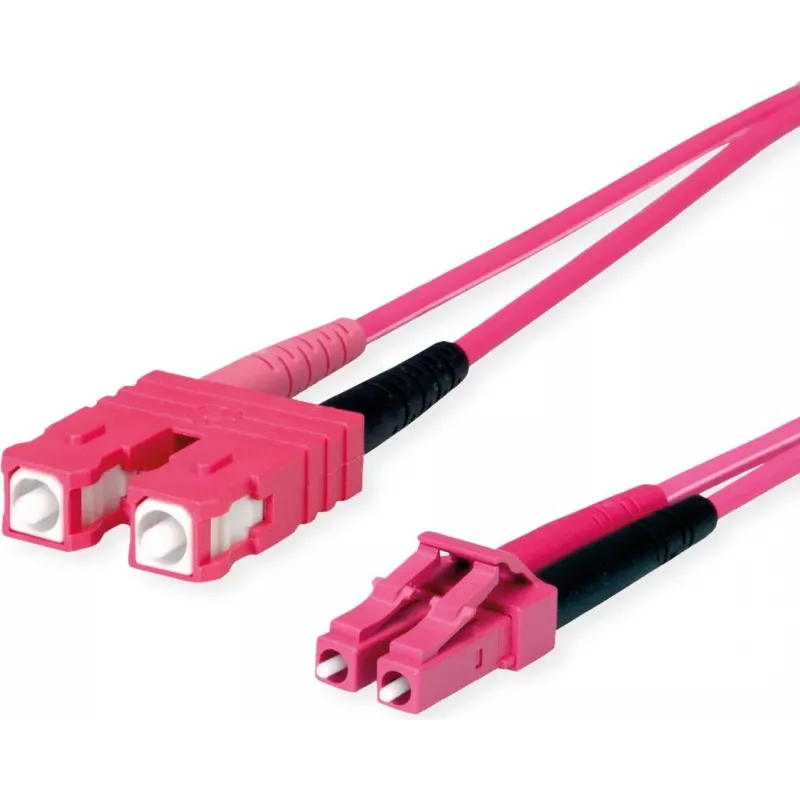 TELEGÄRTNER SC/LC dvigubas adapterio kabelis OM4 2m SC-D LC-D jungtis violetinis kabelis (L00891A0127)