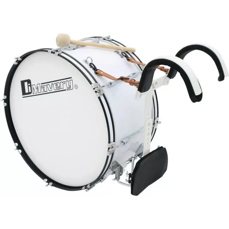 DIMAVERY MB-424 žygiavimo didysis būgnas 24x12 baltas 26010361