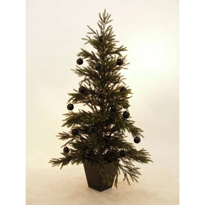 EUROPALMS dekoratyvinis rutulys 7 cm, juodas, 6 vnt. paketas (83501253)