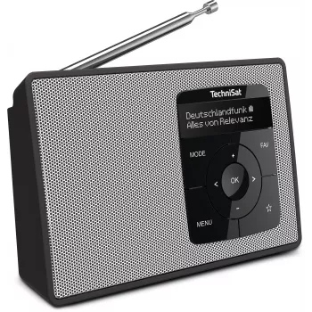 TechniSat DIGITRADIO 2 DAB+ FM Bluetooth radijo laikrodis juodas/baltas 0002/3910