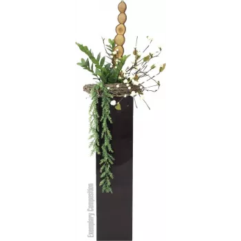 EUROPALMS Zamifolia dirbtinis ZZ augalas, 70 cm, juodas vazonas 82600153