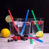 LURCH 6 silikoniniai šiaudeliai gėrimams, įvairių spalvų, 200 mm, daugkartiniai, be BPA, su valymo šepetėliu (70242)