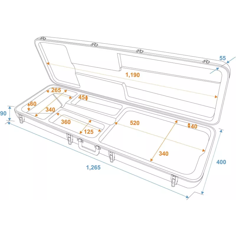 Dimavery ABS kietas dėklas elektrinei bosinei gitarai 26347650