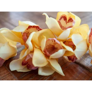EUROPALMS dirbtinė cymbidium orchidėjos šakelė, geltona, 90cm 82530314