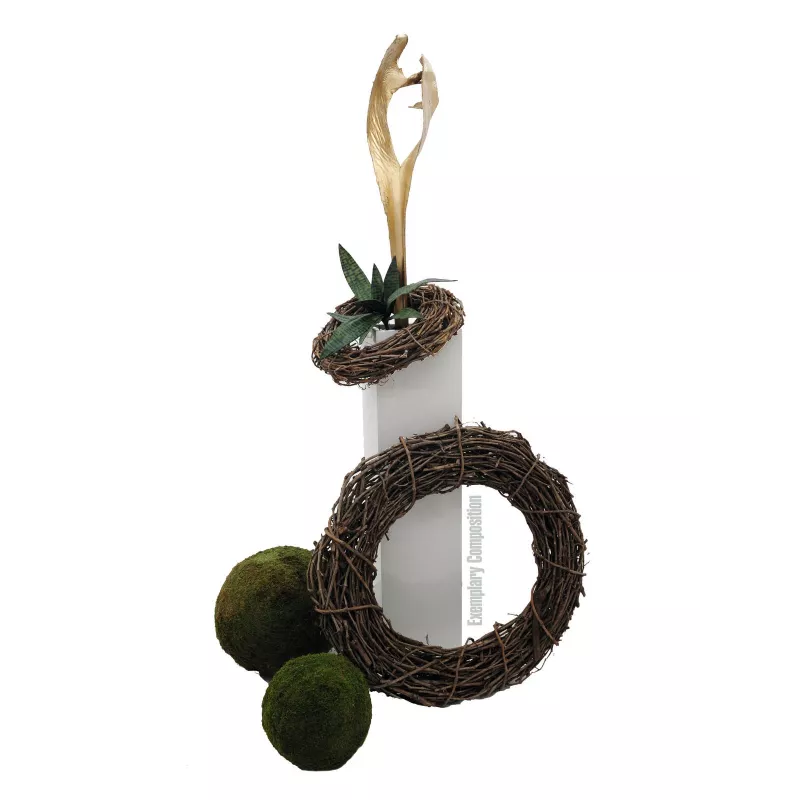 EUROPALMS džiovintas palmių lapo galvutė, auksinė, 60 cm 83502362