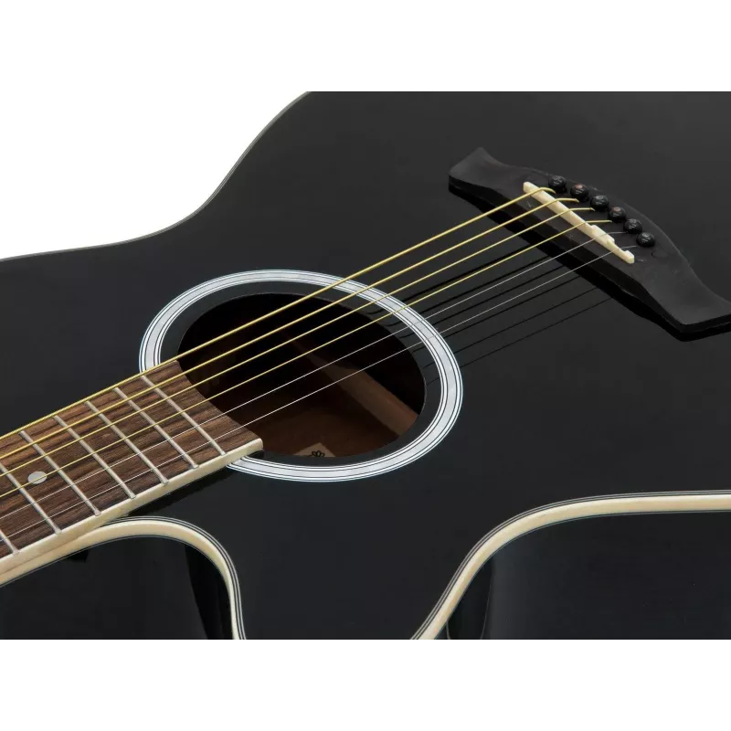 DIMAVERY AW-400 kairiarankė dreadnought akustinė gitara, juoda 26235090