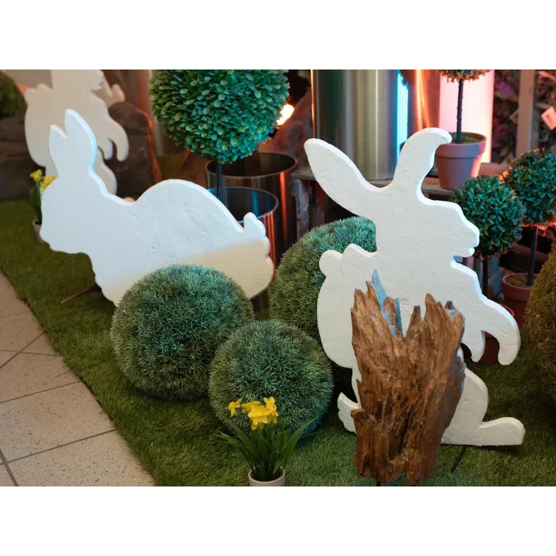 EUROPALMS Silhouette Hase, balta, 56cm (83505010)