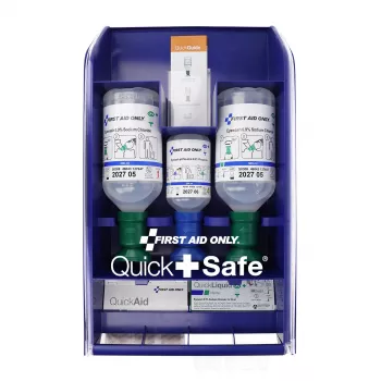 First Aid Only Quick+ Safe DIN EN 15154-4 pirmosios pagalbos vaistinėlė, mėlyna, tvirtinama prie sienos, ABS plastikas, DIN 13157 užpildas P-44026 00