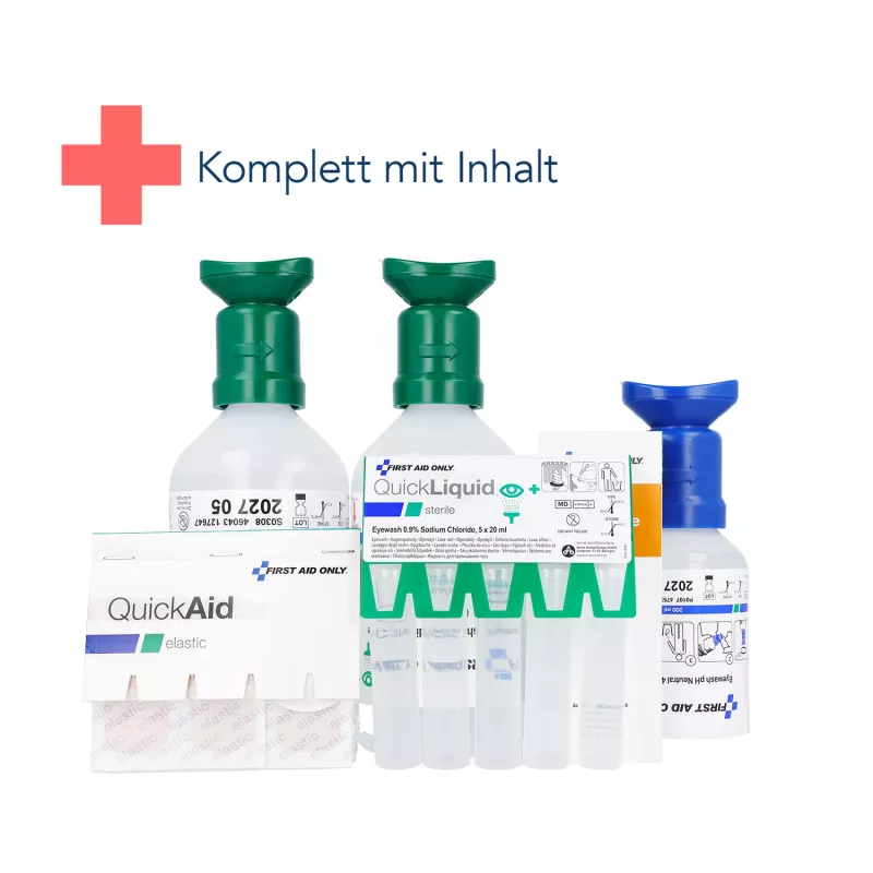 First Aid Only Quick+ Safe DIN EN 15154-4 pirmosios pagalbos vaistinėlė, mėlyna, tvirtinama prie sienos, ABS plastikas, DIN 13157 užpildas P-44026 00