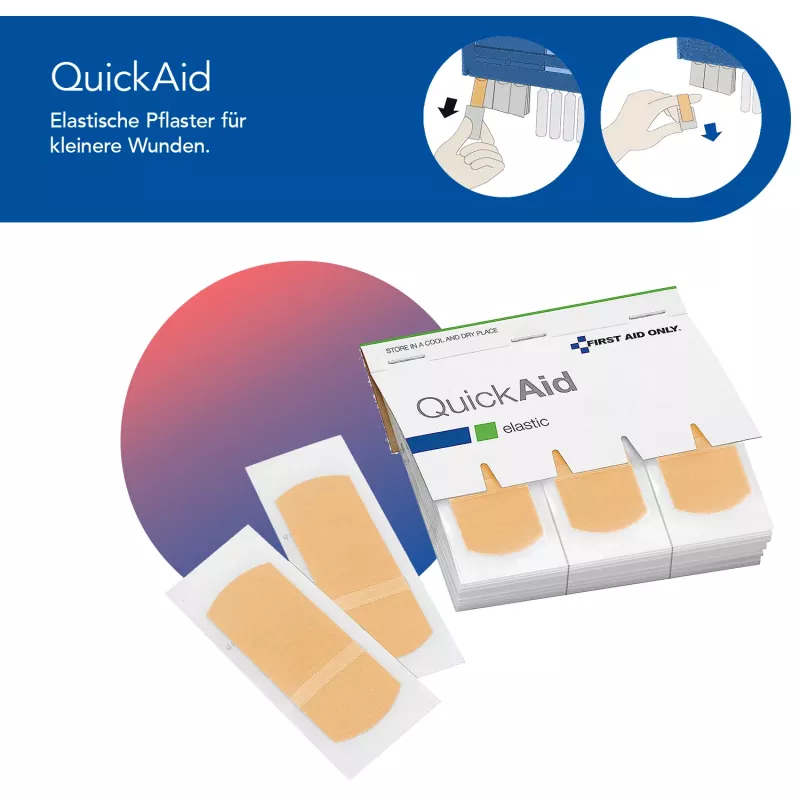 First Aid Only Quick+ Safe DIN EN 15154-4 pirmosios pagalbos vaistinėlė, mėlyna, tvirtinama prie sienos, ABS plastikas, DIN 13157 užpildas P-44026 00