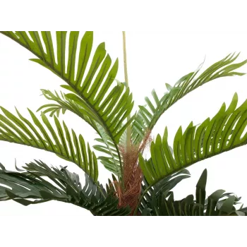 EUROPALMS Kentia Palm dirbtinis augalas, 150 cm, 3 natūralaus medžio kamienai, 21 tekstilės lapas, juodas plastikinis vazonas 82511366