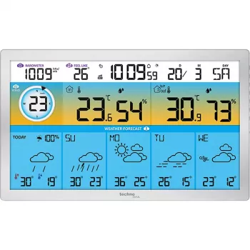 Technoline WD2500 belaidė meteorologijos stotis su lauko jutikliu, WLAN programėlės valdymu, palaiko iki 3 jutiklių, spalvotas ekranas