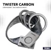 TROIKA TWISTER CARBON raktų pakabukas su traukimo ir sukimo mechanizmu, chromuotas metalas ir anglies pluoštas, 4 skeltukai KRG649/CB