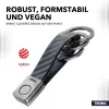 TROIKA TWISTER CARBON raktų pakabukas su traukimo ir sukimo mechanizmu, chromuotas metalas ir anglies pluoštas, 4 skeltukai KRG649/CB