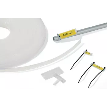 HellermannTyton HCR 12 permatomas PVC žymėjimo nešiklis, 25 m x 13 mm, termo perdavimo spausdinimui