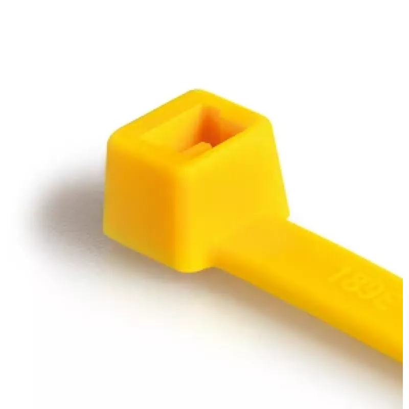 HellermannTyton T80L 390mm x 4,6mm geltoni plastikiniai raiščiai, 100 vnt. 116-05414