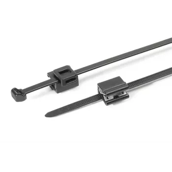 HellermannTyton T50ROSEC5B-PA66HS/PA66HIRHS-BK kabelio raištis su eglės fiksatoriumi, 200 x 4,6 mm, juodas, 500 vnt. 150-40581