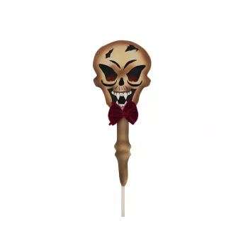 EUROPALMS Halloween dekoracija - smaigstas su kaukolu, baltas/juodas, 40 cm, 83314628