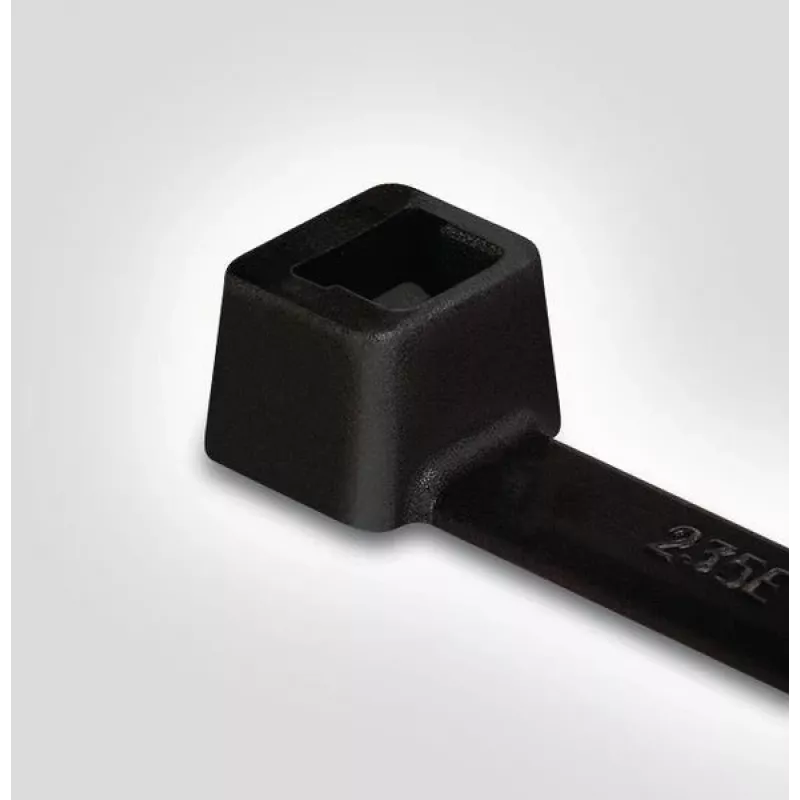 HellermannTyton T18L-HS-BK-C1 juodas kabelių raištis, poliamidas 6.6, 100 mm x 2,5 mm, 100 vnt.