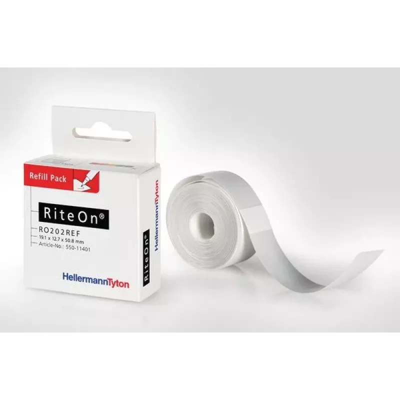 HellermannTyton RiteOn papildymo etikečių rinkinys baltos 100 viename lape (550-71401)