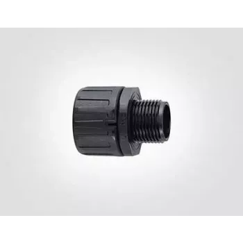 HellermannTyton HG25-S-M25 PA66 BK 10 tiesusis jungtis, M25 srieginis, 25 mm gofruotam vamzdžiui, juoda