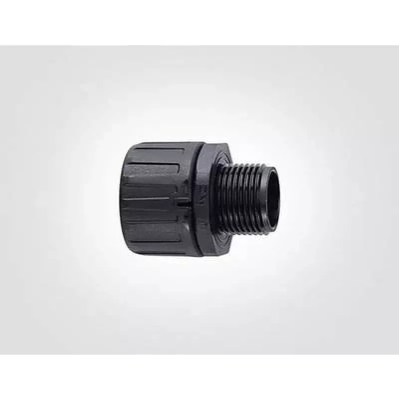 HellermannTyton HG25-S-M25 PA66 BK 10 tiesusis jungtis, M25 srieginis, 25 mm gofruotam vamzdžiui, juoda