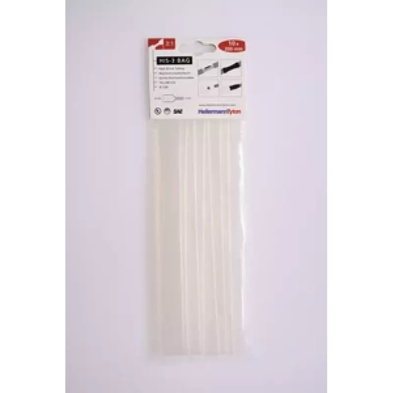 HellermannTyton HIS-3 šilumai susitraukiančių vamzdelių rinkinys, 3:1, 12 mm / 4 mm, permatomas, 10 vienetų 308-31215