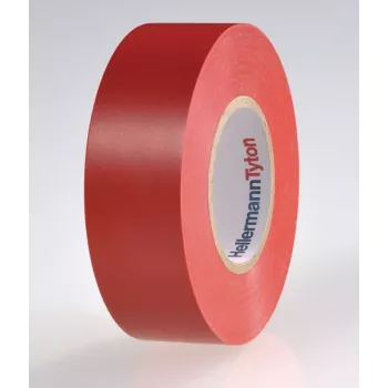 HellermannTyton HTAPE-FLEX15-25x25-PVC-RD raudona PVC elektros izoliacinė juosta, 25 mm x 25 m, 0,15 mm storio 710-00134