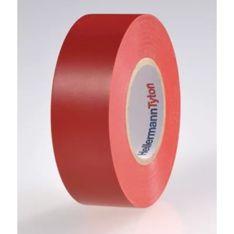 HellermannTyton HTAPE-FLEX15-25x25-PVC-RD raudona PVC elektros izoliacinė juosta, 25 mm x 25 m, 0,15 mm storio 710-00134