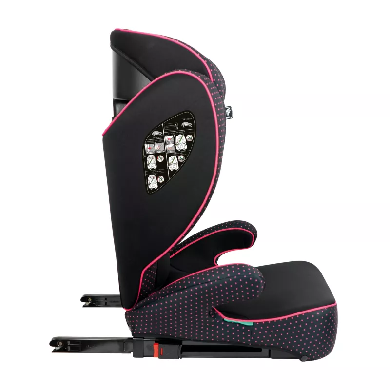 Petex Basic Plus 1602 rožinė HDPE vaikiška automobilinė kėdutė ECE R129 i-Size 100-150 cm