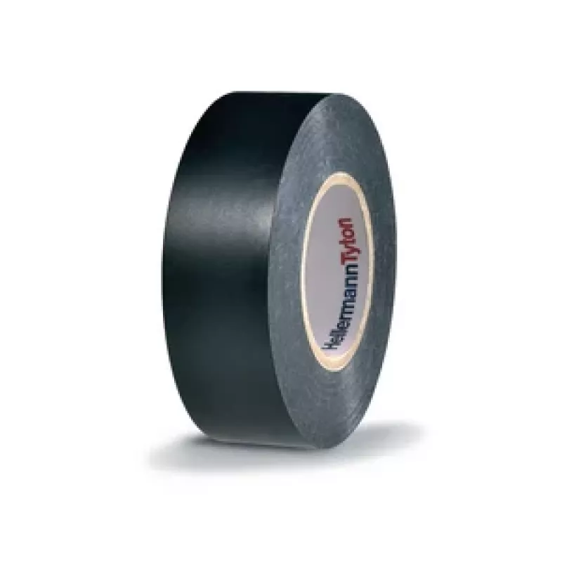 HellermannTyton HTAPE-FLEX1000+ juoda PVC elektros izoliacinė juosta, 19 mm x 20 m, 105 °C, RoHS 710-00602