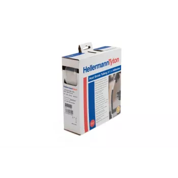 HellermannTyton HIS-A 3:1 klijais padengtas termiškai susitraukiantis vamzdelis, permatomas, 3 mm/1 mm, 10 m dozatorinė dėžutė 308-10303