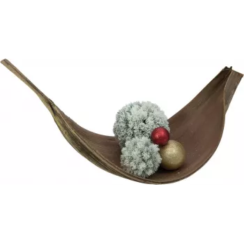 EUROPALMS Flocked Pine Ball Decoration, 15 cm, žalia su baltu sniego apdaila 83500303