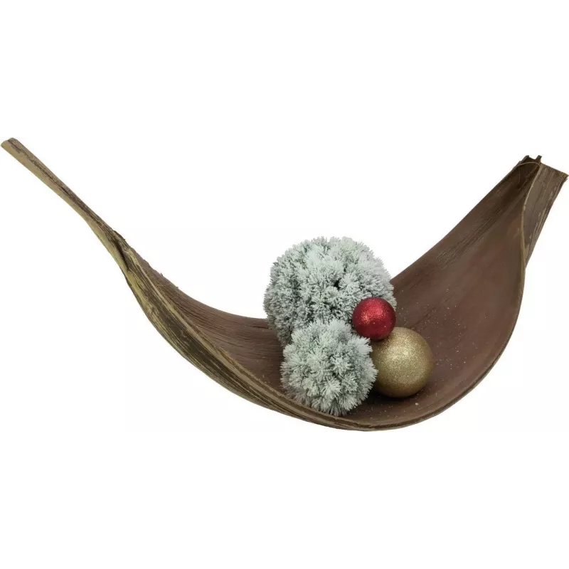 EUROPALMS Flocked Pine Ball Decoration, 15 cm, žalia su baltu sniego apdaila 83500303