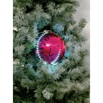 EUROPALMS LED Snowball 15cm, rožinis 83501246