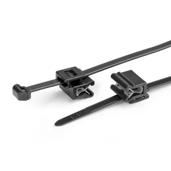 HellermannTyton T50ROSEC5A-PA66W-BK kabelio raištis su fiksavimo spaustuku, 200 mm x 4,6 mm, juodas, 100 vnt. 156-03219