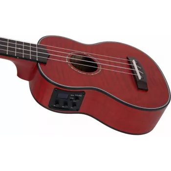 DIMAVERY UK-100 sopraninė ukulėlė, liepsnotai raudona 26255807
