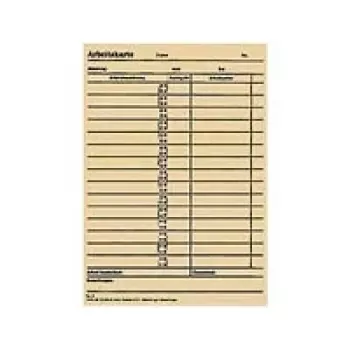 BÜRK MOBATIME laiko kortelė ZS 5200 laiko registravimo aparatui, 100 kortelių, žalias spaudinys ant balto kartono, 189 x 86 mm B01830040500